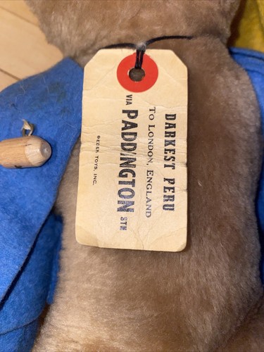 Vintage 1975 Paddington Bear Darkest Peru To London England Eden Toys 14” Plush - Picture 7 of 24