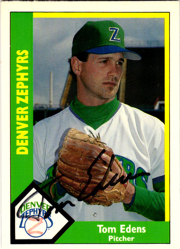 1990 CMC Minor League #29 Tom Edens Signed Denver Zyphers
