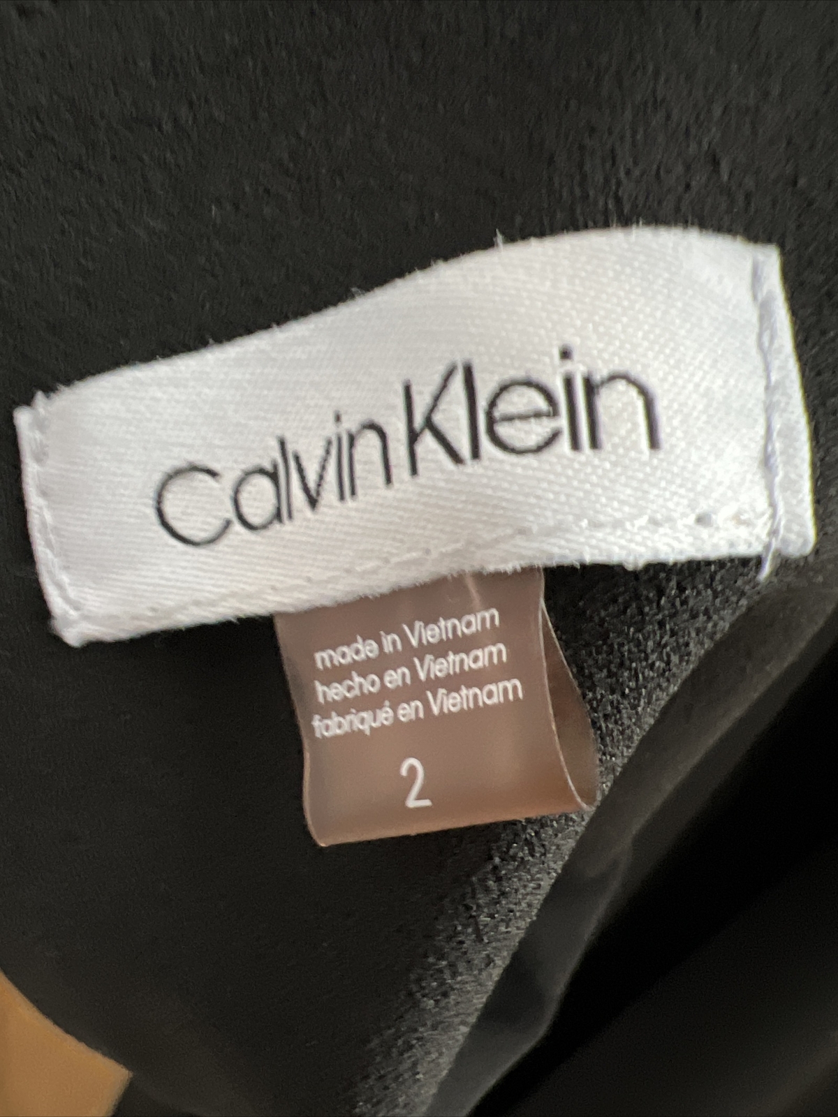 CALVIN KLEIN  Solid Black Ruffle High Low Midi Dr… - image 3