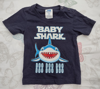 JHK Unisex blau Baby Hai Kurzarm Oberteil 6-12 Monate