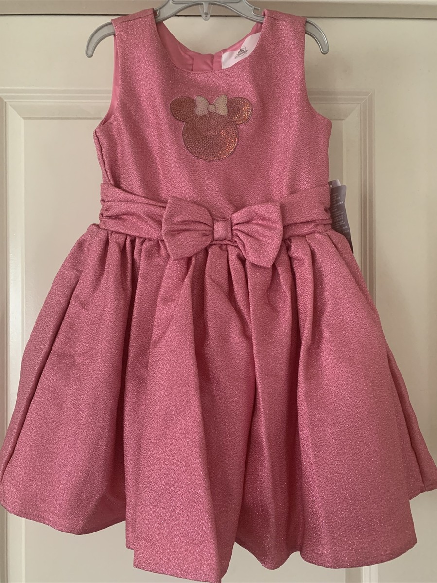 NWT Girl’s Disney Store Minnie Mouse Special Occassion Dress Pink Glitter 5/6