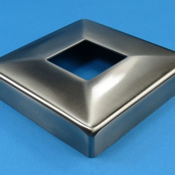 Edelstahl Abdeckrosette 40x40 mm Rosette Vierkantrohr Quadratrohr Geschliffen VA