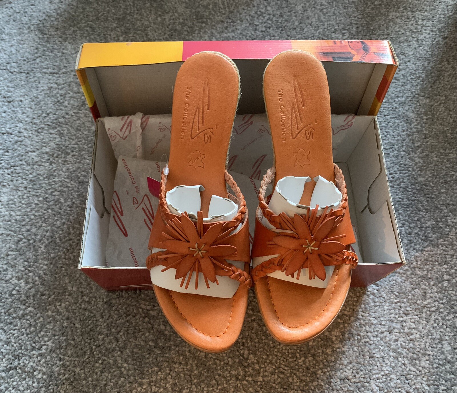 APL Sandali zeppa arancione taglia 7