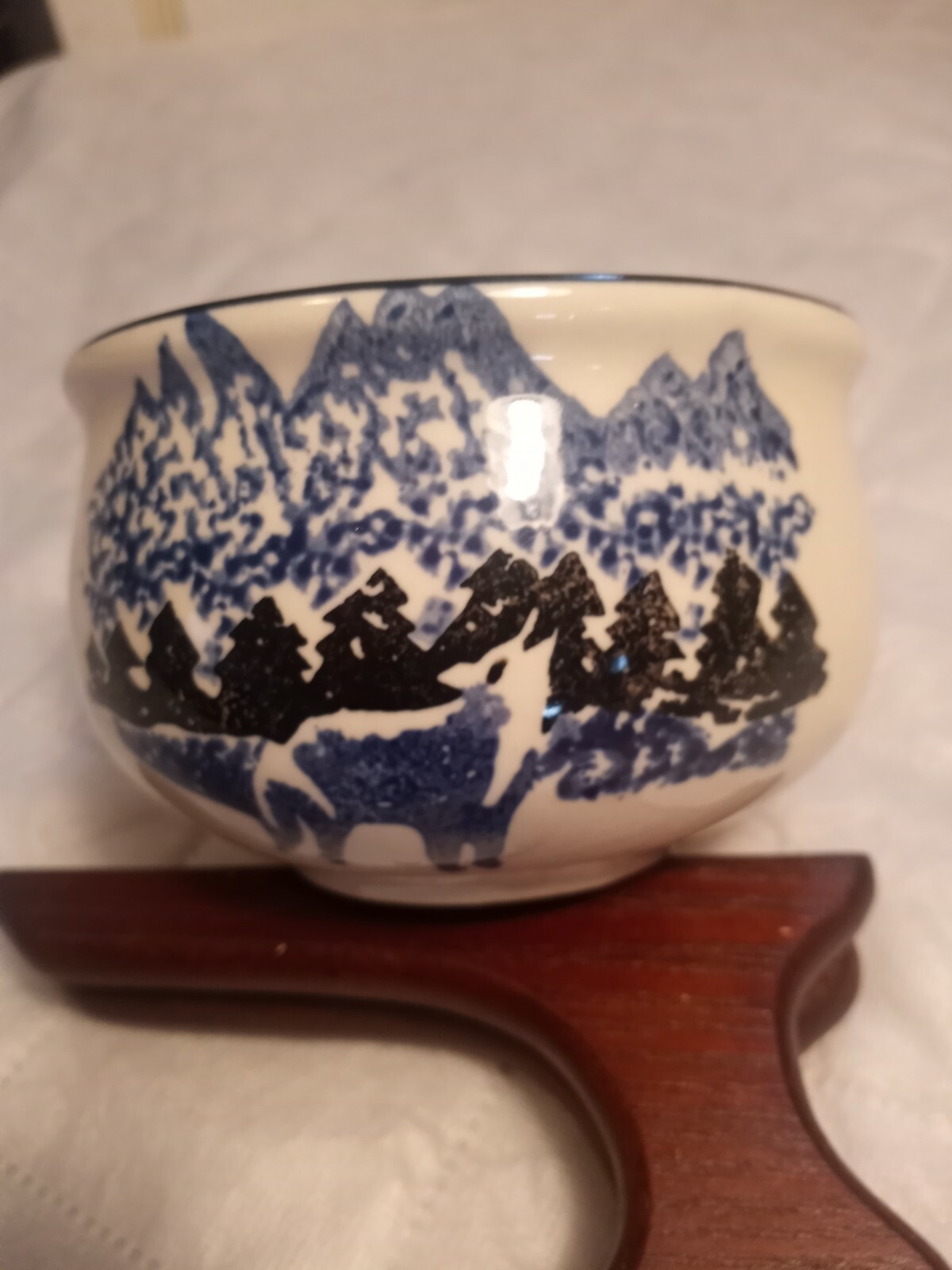 Tienshan Folk Craft Wolf Bowl Blue White 4 inch eBay