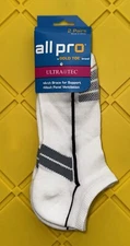Gold Toe Ultra Tec No Show Arch Brace for Support Socks  2 Pair  Size 4-10 White