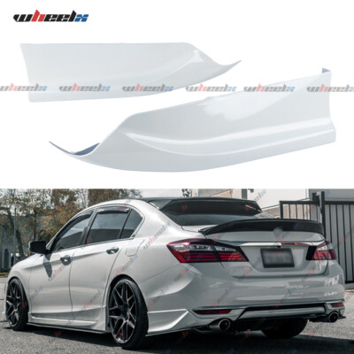 2X For 2016-2017 Honda Accord 4DR Painted White Rear Bumper Lip Splitter Spoiler
