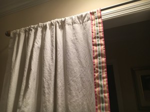 Pottery Barn Kids Linen Cotton Curtain Panels With Grosgrain