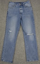 Express Jeans Women's Size M 6/8/10 Straight Ankle High Rise Distressed
