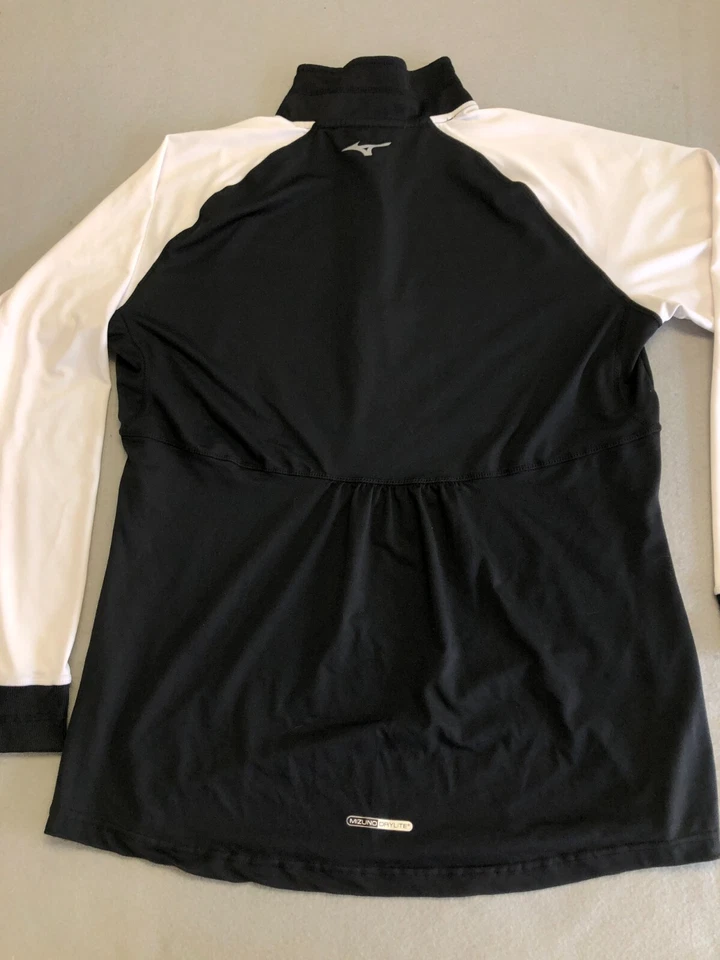 Mizuno Sweatshirt Women's Extra Large 1/4 Zip Pullover Black/White Reflective - Image 3 of 4