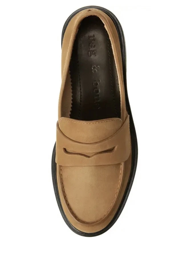 Mocasín de cuero Rag & Bone Slayton Penny 🥿en cigarro talla 37,5/US 7,5 usado una vez❗️ Foto 2 de 4