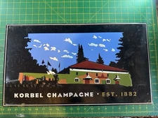 Vintage Korbel Champagne Bar Advertising Sign Embossed Metal 2007