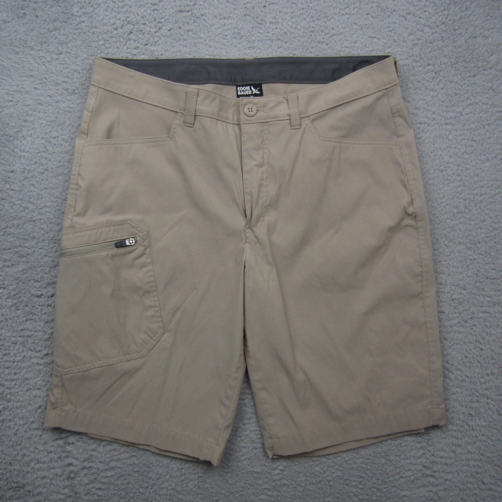 Eddie Bauer Shorts Mens 34 Tan Rainier Tech 10.5" Stretch Utility Hiking Outdoor