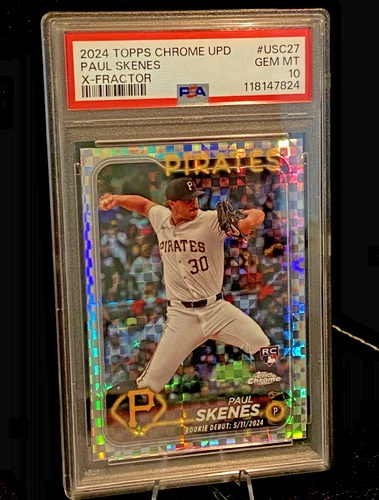 PSA 10 2024 Topps Chrome Update Baseball Rookie Debut Paul Skenes X-Fractor RC
