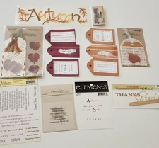 NEW Lot AUTUMN FALL Scrapbook 3D Tags Rub-on Titles Vellum Quotes -G