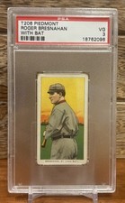 1909 T206 Roger Bresnahan With Bat Piedmont SGC 2.5