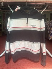 Supreme Mens M Striped Pullover Hoodie Drawst...