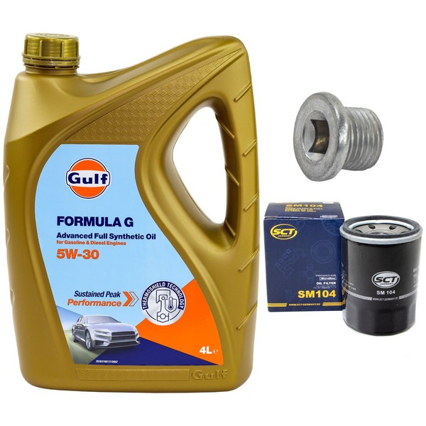 MotoröL Filter Set 5W-30 4 Liter + ÖLablassschraube FüR Mitsubishi Carisma Space-image