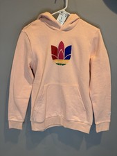 NWT Girls Adidas Hooded Sweatshirt Haze Coral Pink Size Large Adidas Flower