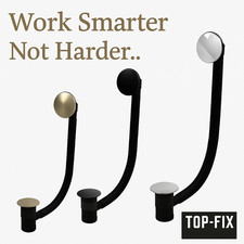 Top Fix Bath Waste Overflow Click Clack Pop Up Silicone Free Chrome Black Brass