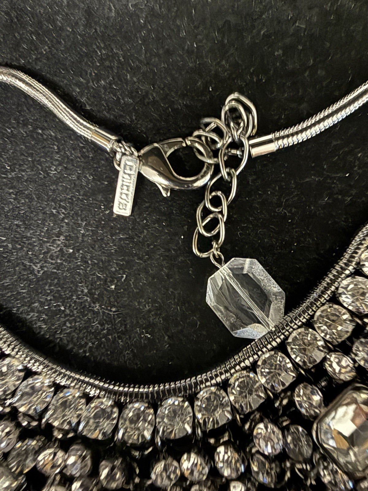 SilverTone Bib Statement Necklace Signed Chico’s … - image 4