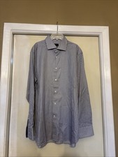 EUC MEN  S ERMENEGILDO ZEGNA TROFEO DRESS SHIRT BUTTON UP SIZE 17.5 NECK 44