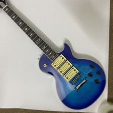 3 Humbucker Electric Guitar Blue Tiger Flame Maple Top Solid Mahogany Body