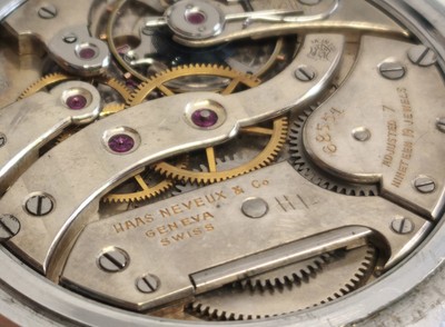 UNIQUE HAAS NEVEUX & Co GENEVA SWISS RARE STEEL CASE POCKET WATCH 19 JEWELS!!!