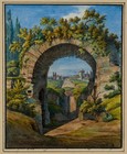 J. KRAUSKOPF (*1787) zug., Circus des Maxentius in Rom, um 1834, Aq. Romantik