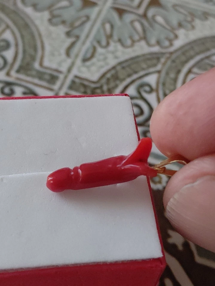 AMULETO PISELLO PORTAFORTUNA IN CORALLO ROSSO DELLA SARDEGNA con argento 925 - Immagine 4 di 4