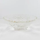 Vintage Anchor Hocking Early American Prescut Clear Glass Footed Bowl