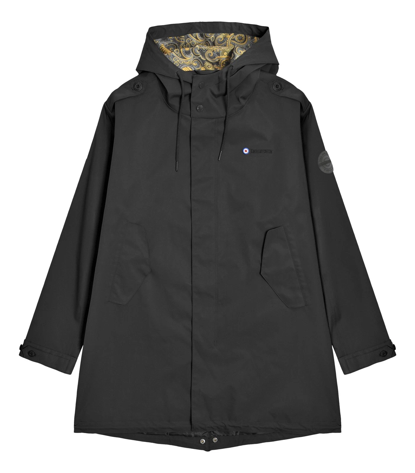 Lambretta Mens Black Waterproof Paisley Hooded Classic Badge Parka
Opens in a new window or tab