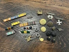 Vintage U.S. Military Service Ribbons Medal Bar Pins and Buttons WWII