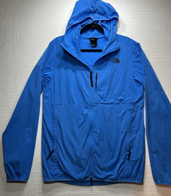 #ad The North Face Higher Run Windwall Jacket Mens M Blue Hooded Lightweight $42.00
