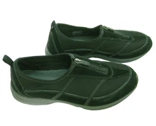 EASY SPIRIT Women's (Size 10) Black Leather Comfort Walking Shoes Zip Close