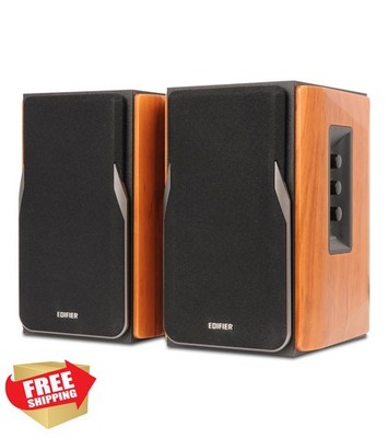 Edifier R1380T Powered Bookshelf Speakers, 2.0 Studio Monitors 42W RMS Brown