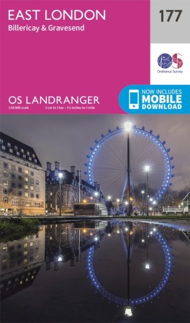 Ordnance Survey Landranger 177 East London, Billericay & Gravesend Map With Digital Version Pink - Image 3