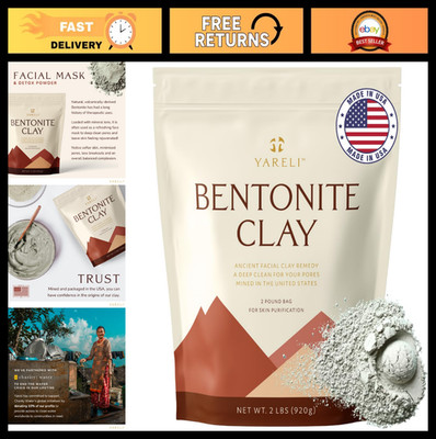 Bentonite Clay Powder Facial Mask & Cleansing Bath - Pure Indian Healing Clay 2l