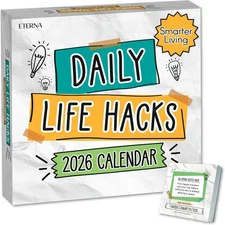 2026 Daily Life Hacks Desktop Calendar | Day To Day Tear Off Calendar with 365 I
