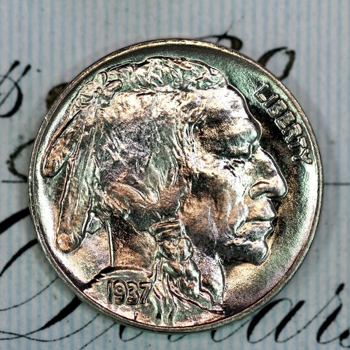 * 1937-P * PRISTINE+ GEM BU MS BUFFALO NICKEL * FROM ORIGINAL COLLECTION