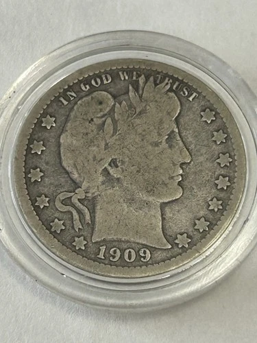 “ULTRA RARE”1909 O Barber Quarter Silver 25C New Orleans Mint US Coin Circulated