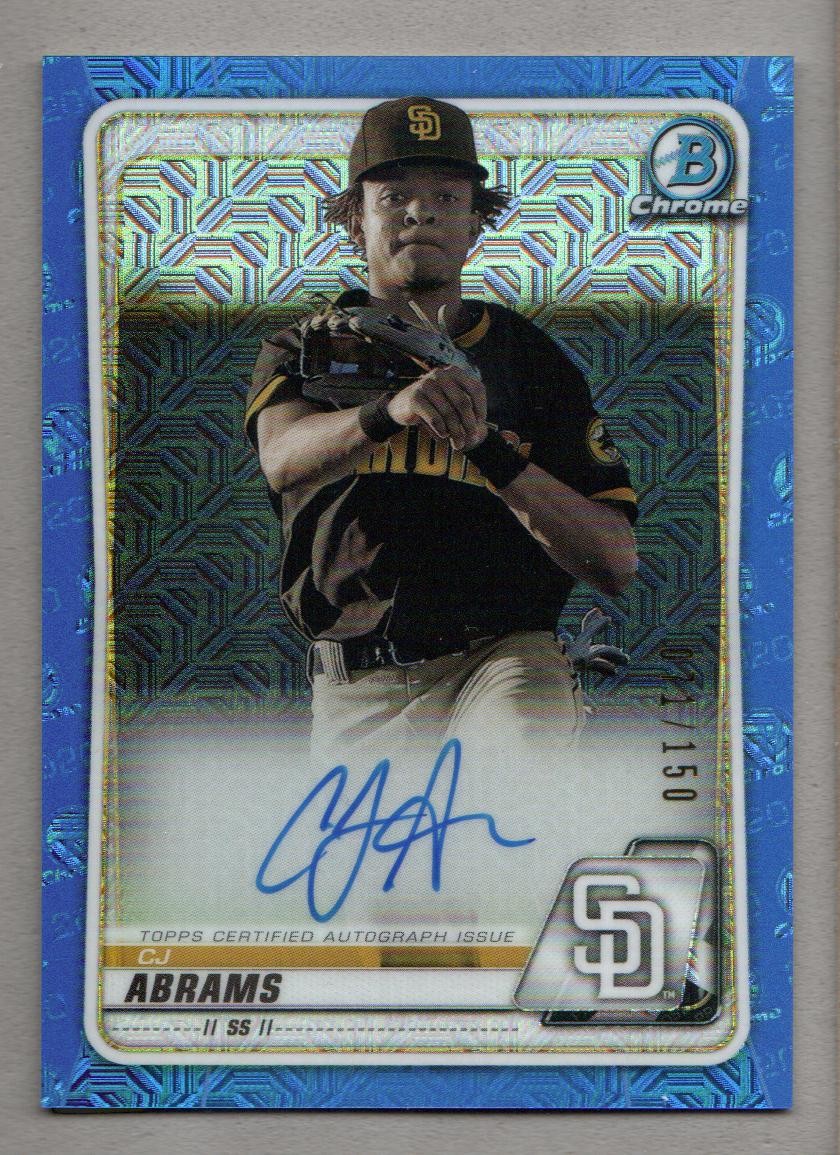 2020 Bowman Chrome Baseball Mega Box Prospect Blue #BMACJA CJ Abrams Auto /150
