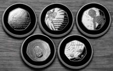 5 Silver Commemorative Coins - Solar System, Area 51, Milky Way, Moon, Voyager 1