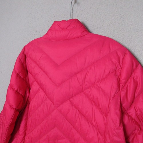 Talbots Women Jacket Plus 2X Pink Full Zip Down Fill Pockets Puffer Lightweight - Picture 3 of 11