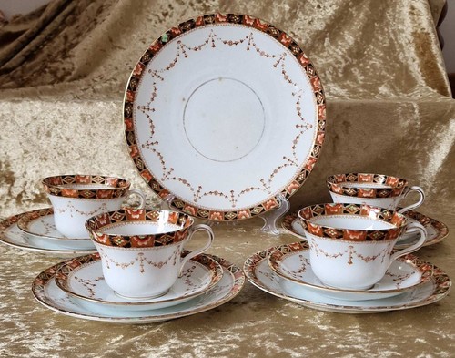 13-teiliges antikes Royal Albert Crown China TCW Imari Muster Teeservice um 1920 - Bild 2 von 6