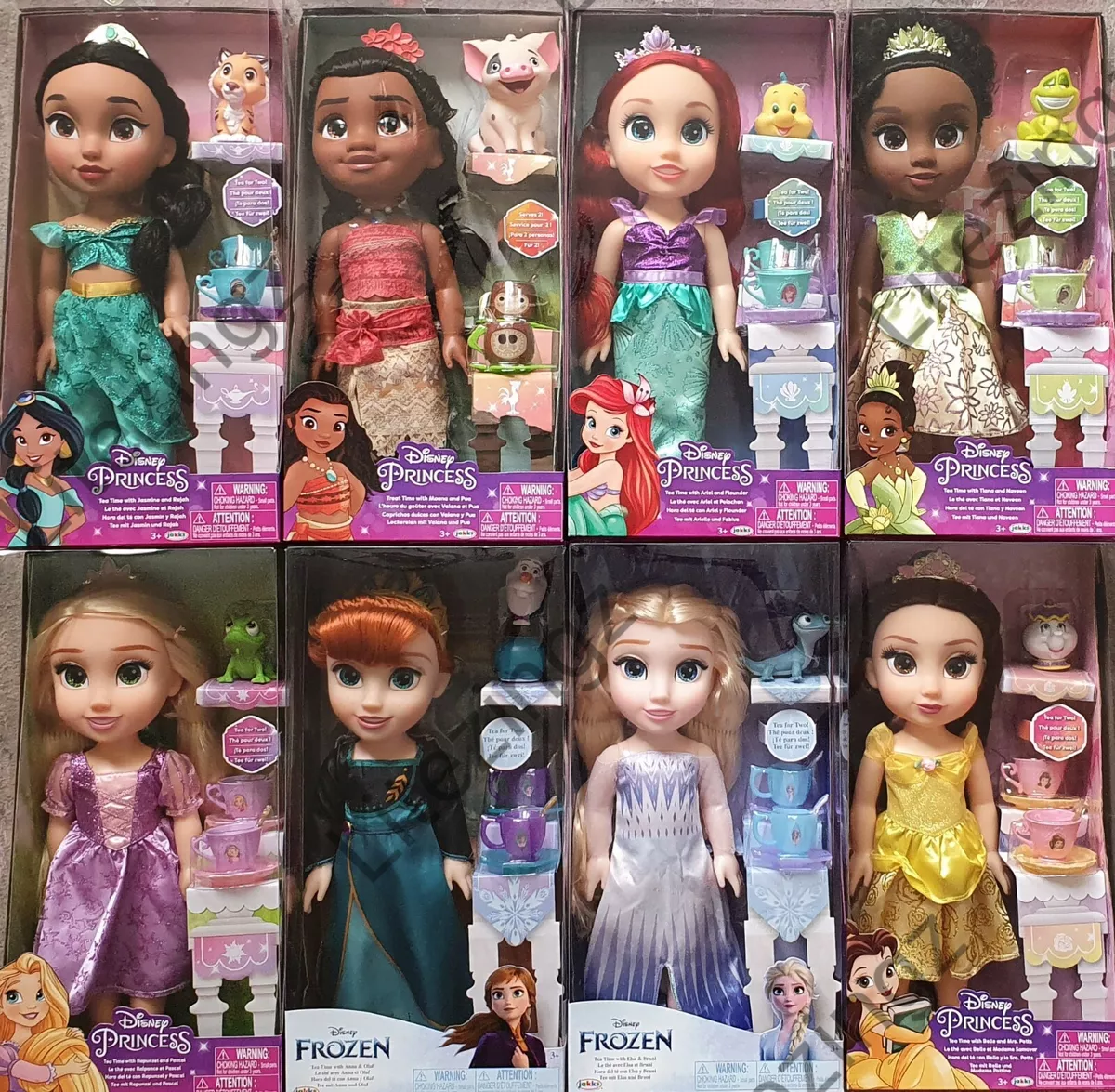 Disney Toddler Doll Princess Anna Elsa Raya Belle Moana Ariel Jasmine  Rapunzel