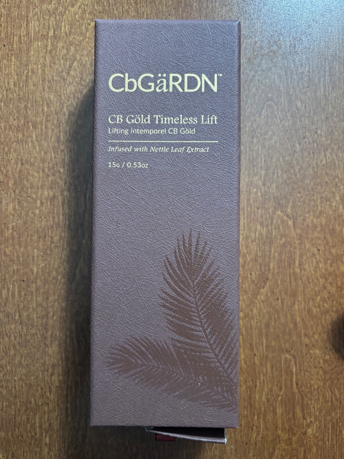 CbGäRDN CB Göld Timeless Lift Eye Cream Syringe Infused with Nettle Leaf extract