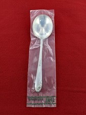 New Lunt Sweetheart Rose Sterling Silver 6 1/4" Cream Soup Spoon