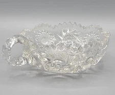 VINTAGE Imperial Glass Single Handle Sawtooth Nappy Candy Bowl, 5.5" Diameter 