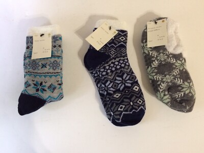 3-PACK COMBINATION SLIPPER, ANKLE, CREW  SOCKS (SIZE 4-10) - A NEW DAY N/N/HG
