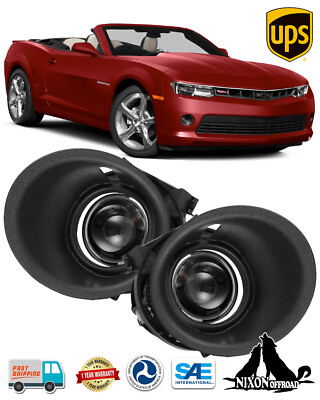 PAIR Fog Lights For 2014 2015 Chevrolet Camaro Driving Bumper Lamps L&R w/Wiring